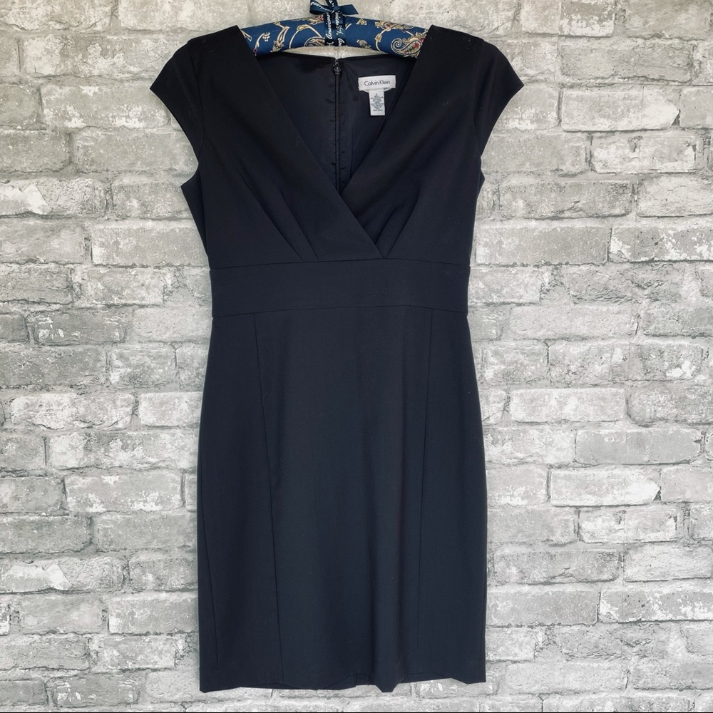 Calvin Klein black sheath midi dress, women’s size 2